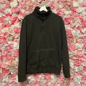 Distillery Apparel Button Up Mock Neck Sz M